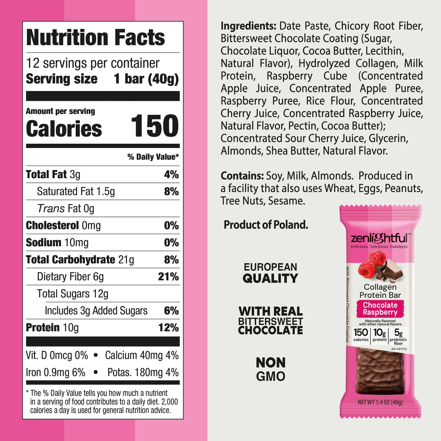 Chocolate Raspberry Collage Protein Bars - Zenlightful