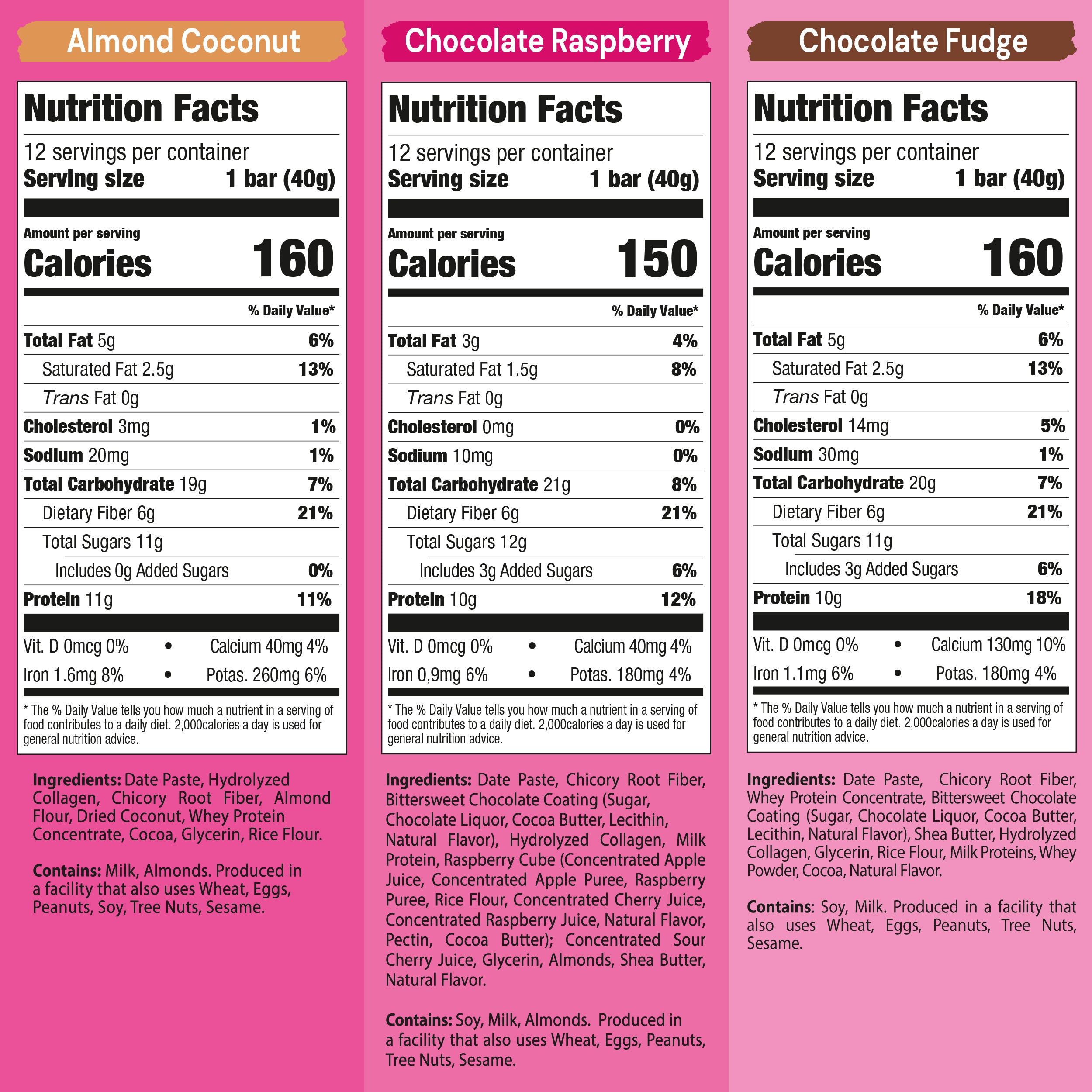 3 Flavor Sampler Collagen Protein Bars - Zenlightful