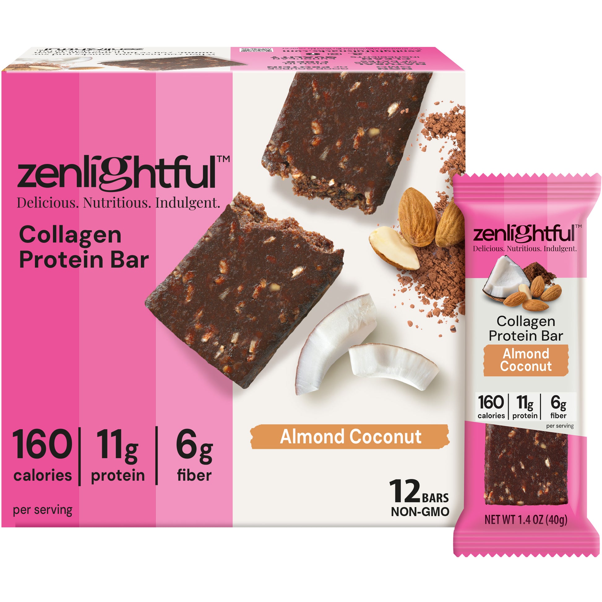 Almond Coconut Collagen Protein Bars - Zenlightful